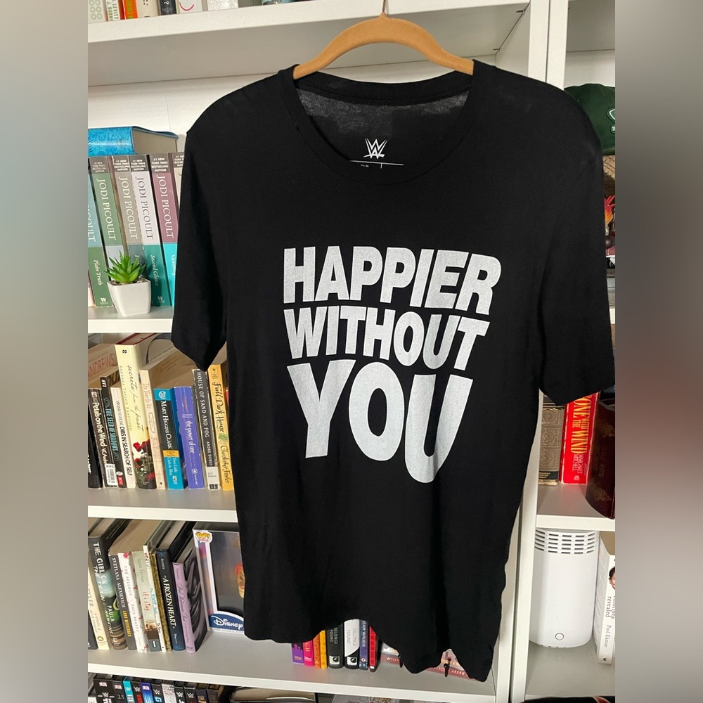 WWE Sami Zayn HAPPIER WITHOUT YOU Wrestling Black Graphic Tee